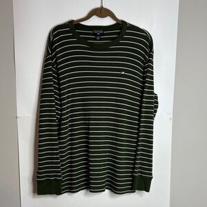 Polo Jeans Co Ralph Lauren Olive Striped Waffle Knit Large